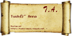 Tuskó Anna névjegykártya